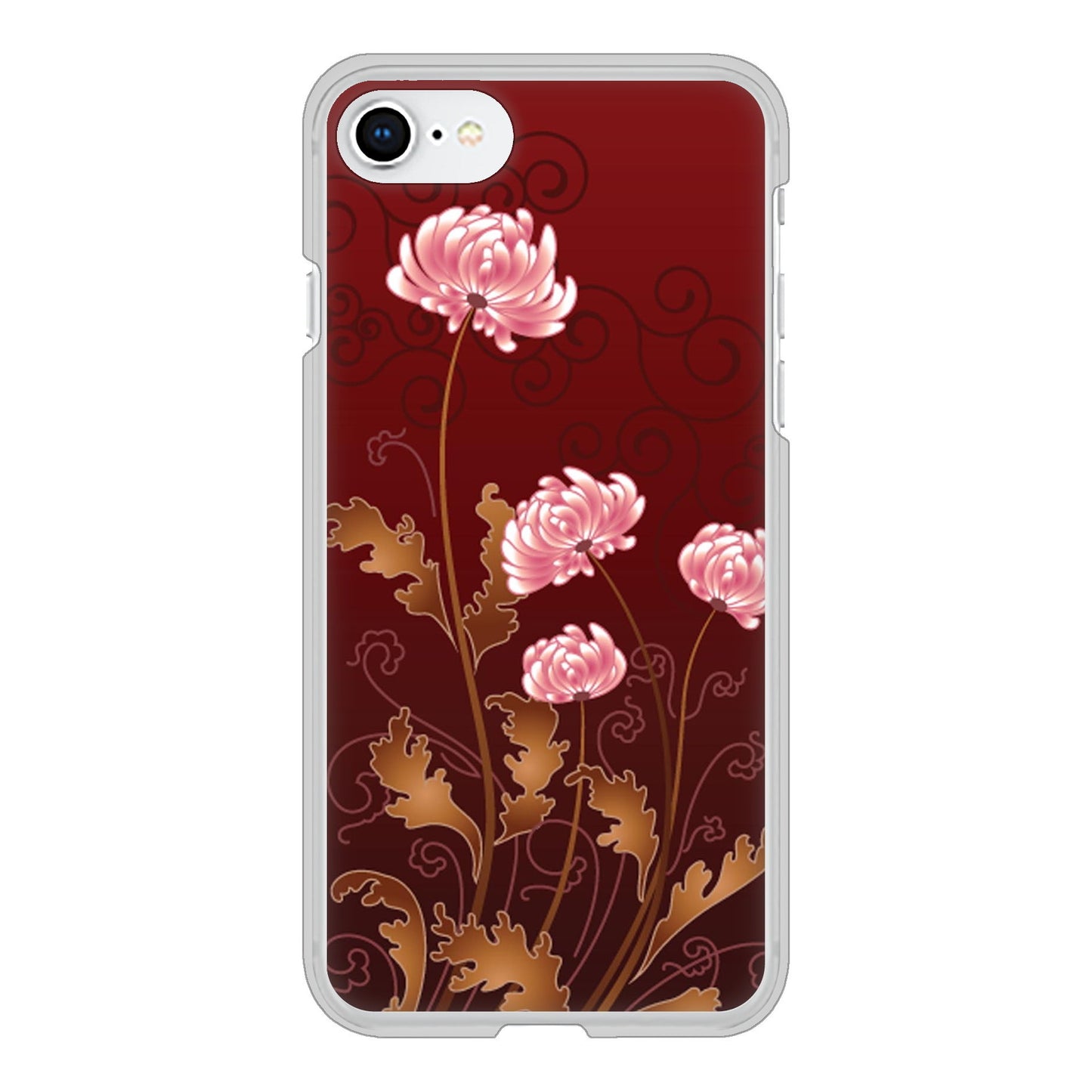 iPhone SE (第2世代) 高画質仕上げ 背面印刷 ハードケース 【375 優美な菊】
