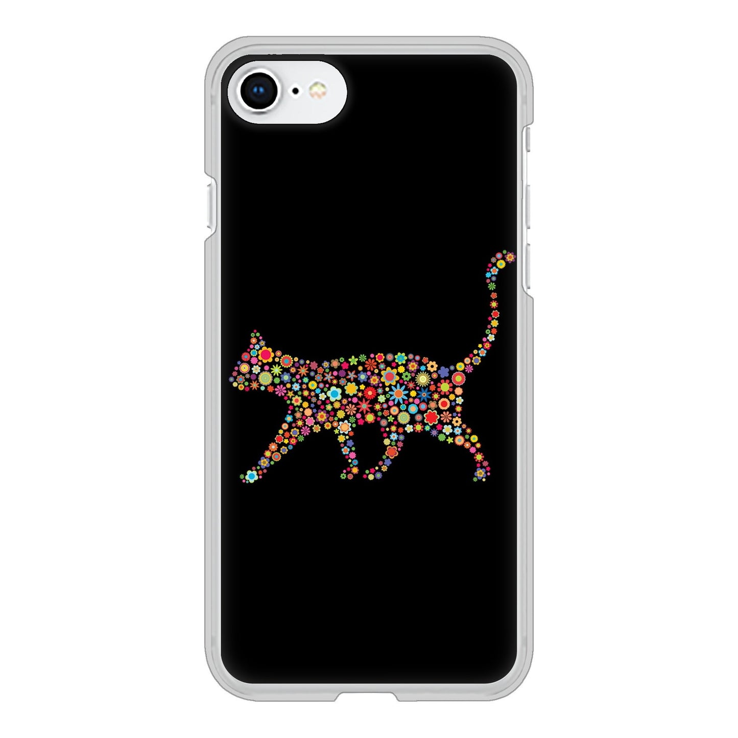 iPhone SE (第2世代) 高画質仕上げ 背面印刷 ハードケース 【406 カラフルキャット】