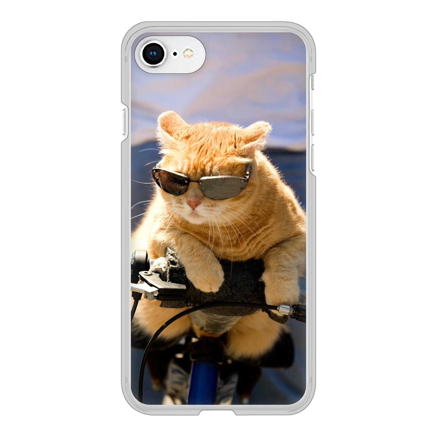 iPhone SE (第2世代) 高画質仕上げ 背面印刷 ハードケース 【595 にゃんとサイクル】