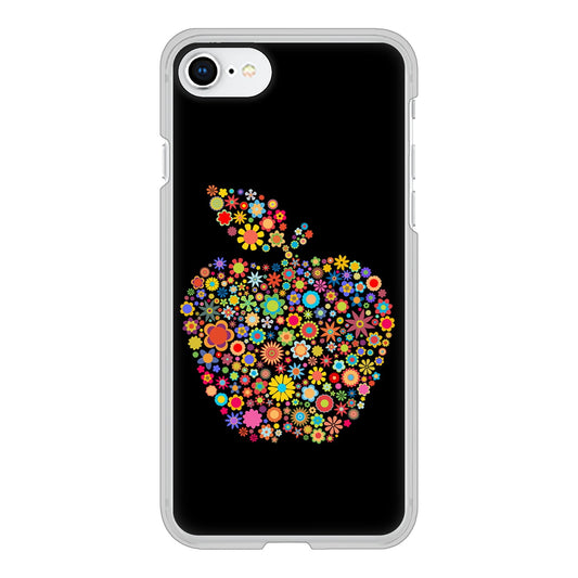 iPhone SE (第2世代) 高画質仕上げ 背面印刷 ハードケース 【1195 カラフルアップル】