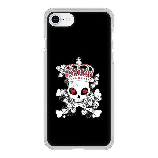 iPhone SE (第2世代) 高画質仕上げ 背面印刷 ハードケース むかいあぐる 苺骸骨王冠蔦