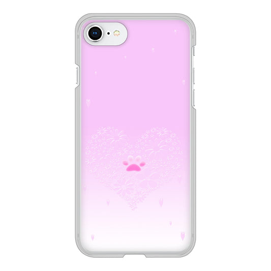 iPhone SE (第2世代) 高画質仕上げ 背面印刷 ハードケース ハートと肉球
