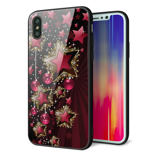iPhone X 強化ガラス＆TPUスマホケース ガラプリ【434 星の壁】