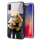 iPhone X 強化ガラス＆TPUスマホケース ガラプリ【595 にゃんとサイクル】