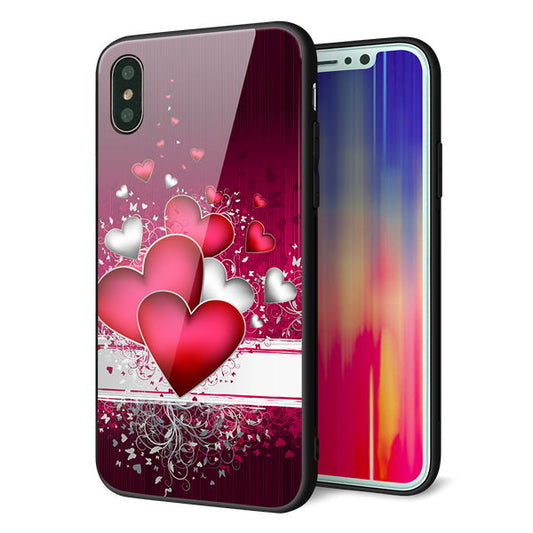 iPhone X 強化ガラス＆TPUスマホケース ガラプリ【VA835 ハートの息吹】