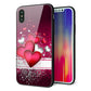 iPhone X 強化ガラス＆TPUスマホケース ガラプリ【VA835 ハートの息吹】