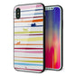 iPhone X 強化ガラス＆TPUスマホケース ガラプリ【YA893 ストライプネコ02 L】