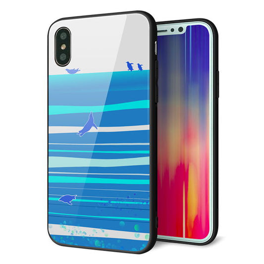 iPhone X 強化ガラス＆TPUスマホケース ガラプリ【YB920 ペンギン01】