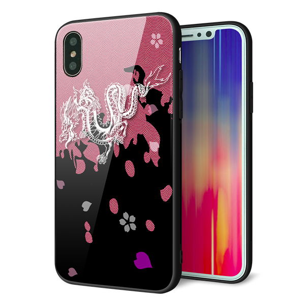 iPhone X 強化ガラス＆TPUスマホケース ガラプリ【YC900 和竜01】