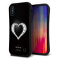 iPhone X スマホケース 「SEA Grip」 グリップケース Sライン 【041 ラインストーンゴージャスハート】 UV印刷