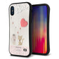 iPhone X スマホケース 「SEA Grip」 グリップケース Sライン 【1104 クラフト写真 ネコ (ハートM) 】 UV印刷