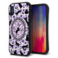 iPhone X スマホケース 「SEA Grip」 グリップケース Sライン 【AG879 ネコがいっぱいダイヤ柄 パープル】 UV印刷