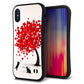 iPhone X スマホケース 「SEA Grip」 グリップケース Sライン 【EK915 二匹のネコとハートの木】 UV印刷