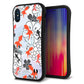 iPhone X スマホケース 「SEA Grip」 グリップケース Sライン 【HA216 金魚 花柄 グレー 】 UV印刷