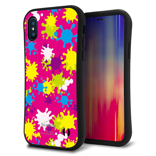 iPhone X スマホケース 「SEA Grip」 グリップケース Sライン 【MA876 ペイントピンク】 UV印刷