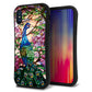 iPhone X スマホケース 「SEA Grip」 グリップケース Sライン 【MA996 ステンドグラス クジャク】 UV印刷