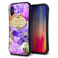 iPhone X スマホケース 「SEA Grip」 グリップケース Sライン 【SC863 フラワーエンブレム パープル】 UV印刷