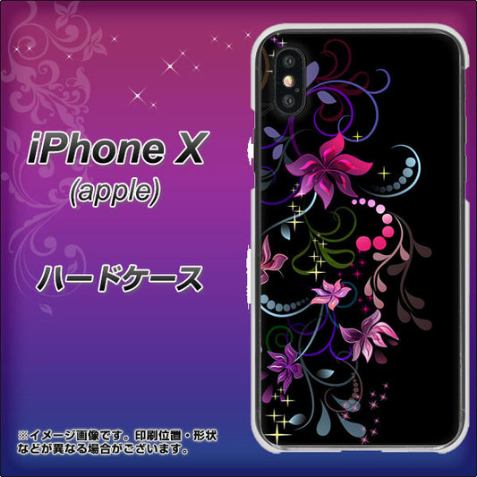 iPhone X 高画質仕上げ 背面印刷 ハードケース【263 闇に浮かぶ華】