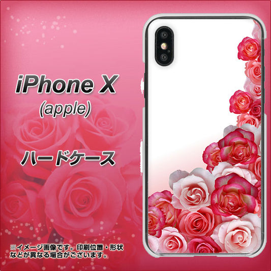 iPhone X 高画質仕上げ 背面印刷 ハードケース【299 薔薇の壁】