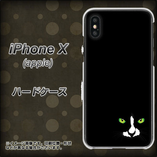 iPhone X 高画質仕上げ 背面印刷 ハードケース【398 黒ネコ】