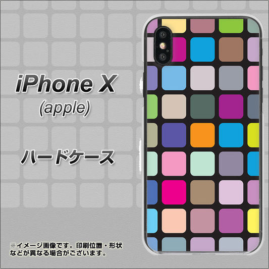 iPhone X 高画質仕上げ 背面印刷 ハードケース【509 カラースクエア】