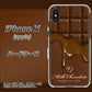 iPhone X 高画質仕上げ 背面印刷 ハードケース【536 板チョコ-ハート】