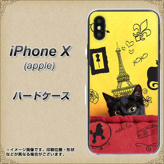 iPhone X 高画質仕上げ 背面印刷 ハードケース【686 パリの子猫】