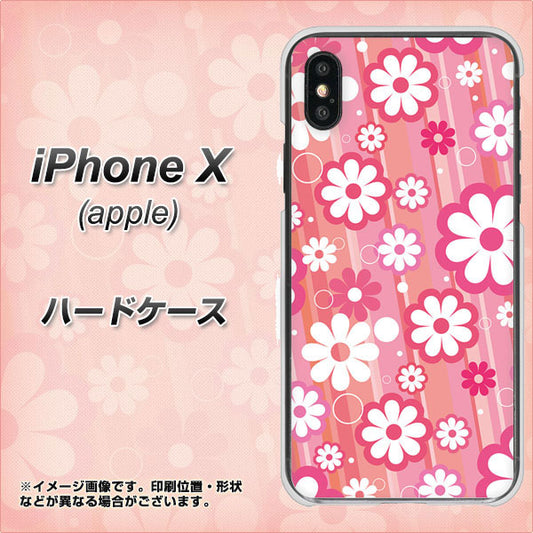 iPhone X 高画質仕上げ 背面印刷 ハードケース【751 マーガレット（ピンク系）】