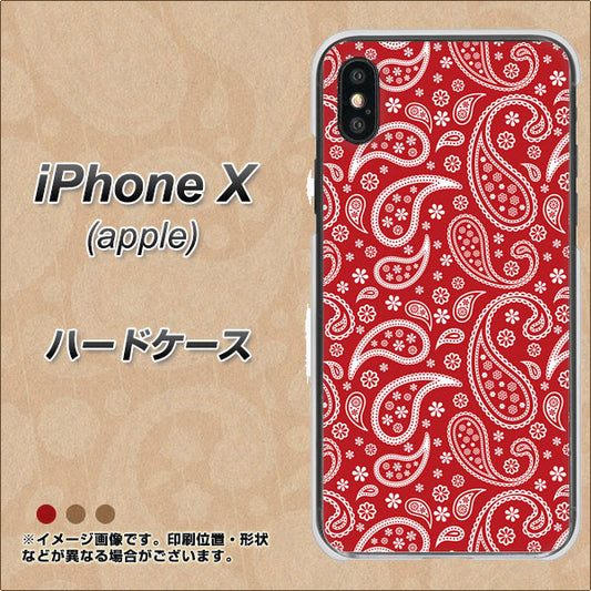 iPhone X 高画質仕上げ 背面印刷 ハードケース【765 ペイズリーエンジ】