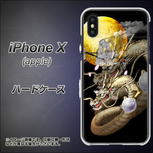 iPhone X 高画質仕上げ 背面印刷 ハードケース【1003 月と龍】