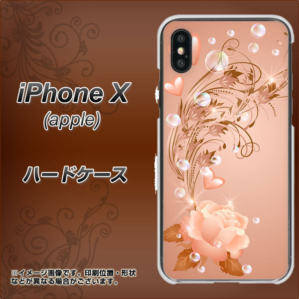 iPhone X 高画質仕上げ 背面印刷 ハードケース【1178 ラブリーローズ】