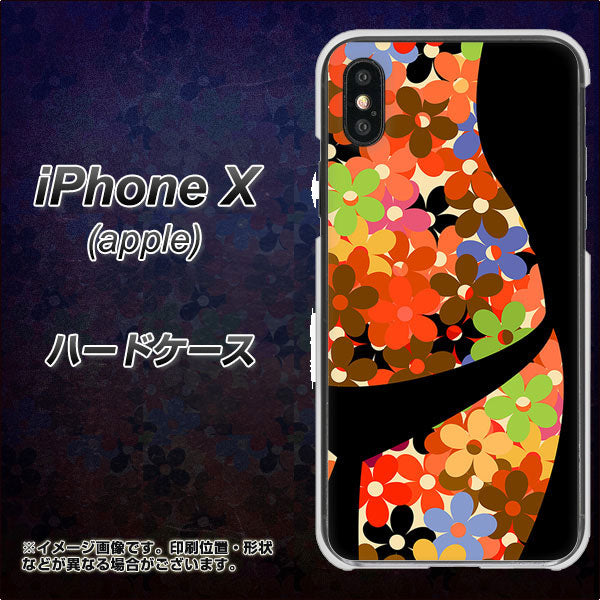 iPhone X 高画質仕上げ 背面印刷 ハードケース【1258 フラワーボディ】