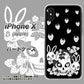 iPhone X 高画質仕上げ 背面印刷 ハードケース【AG837 苺兎（黒）】
