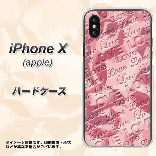 iPhone X 高画質仕上げ 背面印刷 ハードケース【SC844 フラワーヴェルニLOVE（ローズヴェルール）】