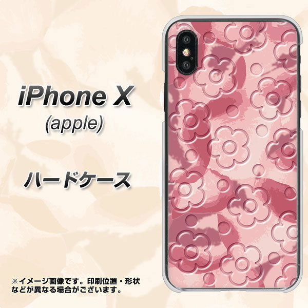 iPhone X 高画質仕上げ 背面印刷 ハードケース【SC846 フラワーヴェルニ花ピンク（ローズヴェルール）】