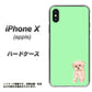 iPhone X 高画質仕上げ 背面印刷 ハードケース【YJ063 トイプードルアプリコット（グリーン）】