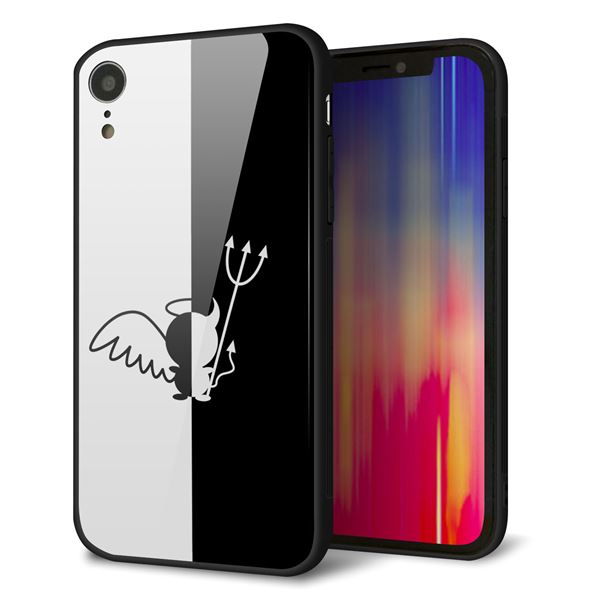 iPhone XR 強化ガラス＆TPUスマホケース ガラプリ【027 ハーフデビット】