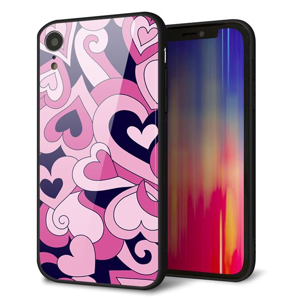 iPhone XR 強化ガラス＆TPUスマホケース ガラプリ【223 ハートの調べ】