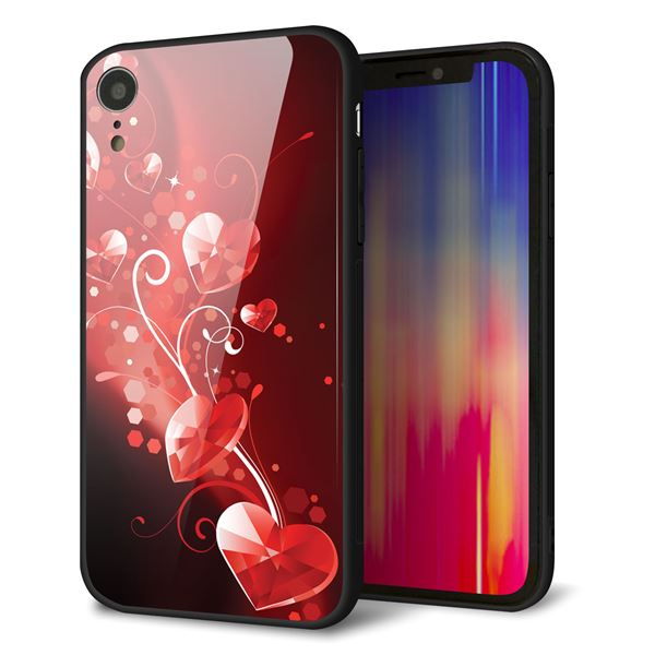 iPhone XR 強化ガラス＆TPUスマホケース ガラプリ【385 クリスタルな恋】