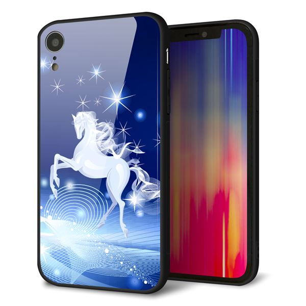 iPhone XR 強化ガラス＆TPUスマホケース ガラプリ【436 ペガサス】