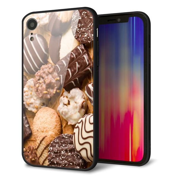 iPhone XR 強化ガラス＆TPUスマホケース ガラプリ【442 クッキー mix】