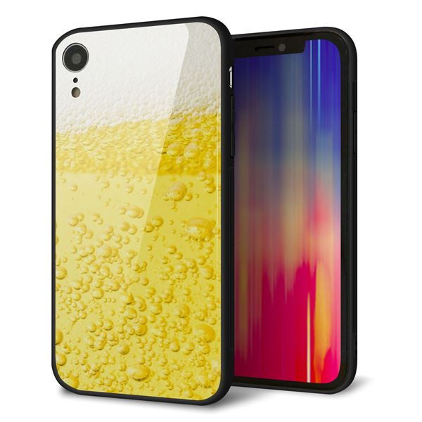 iPhone XR 強化ガラス＆TPUスマホケース ガラプリ【450 生ビール】