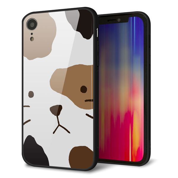 iPhone XR 強化ガラス＆TPUスマホケース ガラプリ【IA801 みけ】