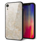 iPhone XR 強化ガラス＆TPUスマホケース ガラプリ【KM872 大理石パール】