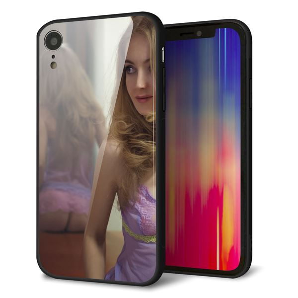 iPhone XR 強化ガラス＆TPUスマホケース ガラプリ【KM886 ミラー】