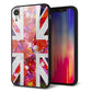 iPhone XR 強化ガラス＆TPUスマホケース ガラプリ【SC801 ユニオンジャック リアルフラワー】