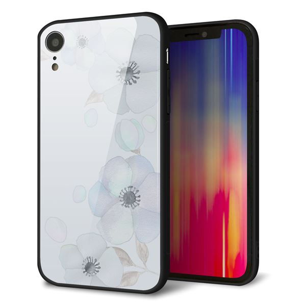 iPhone XR 強化ガラス＆TPUスマホケース ガラプリ【SC951 ドゥ・フルール（エンジェルブルー）】