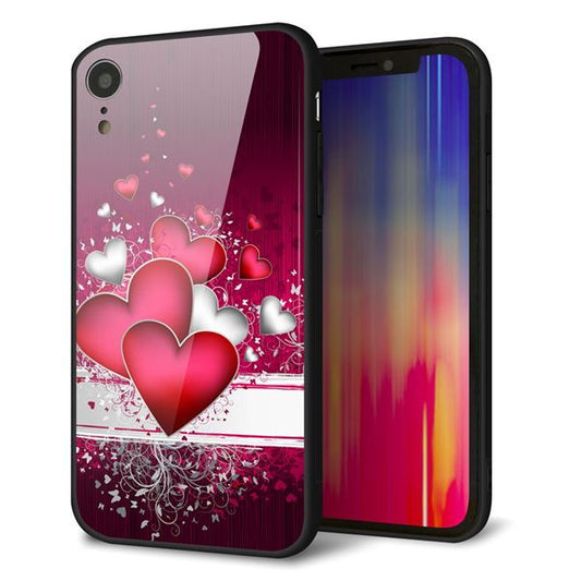 iPhone XR 強化ガラス＆TPUスマホケース ガラプリ【VA835 ハートの息吹】