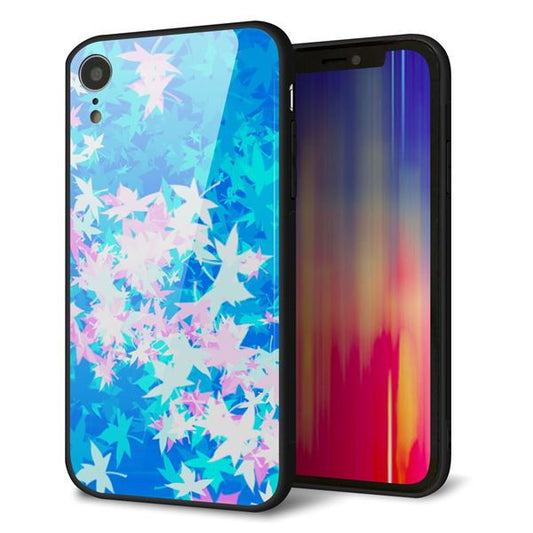iPhone XR 強化ガラス＆TPUスマホケース ガラプリ【YJ290 デザインもみじ】