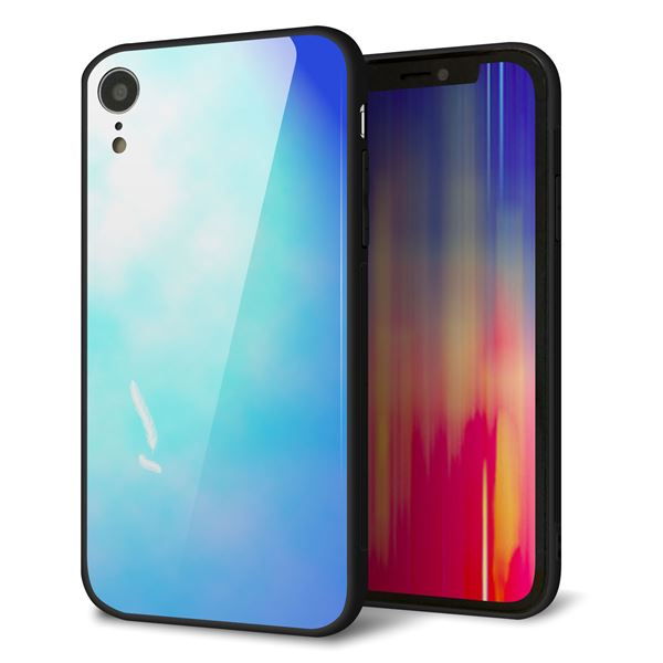 iPhone XR 強化ガラス＆TPUスマホケース ガラプリ【YJ291 デザイン　光】